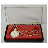 Westclox Railroad Case Pocket Watch & Chain