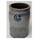 Cobalt Blue Decorated Salt Glaze Stoneware Crock