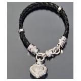 Judith Ripka Sterling Silver Heart Bracelet