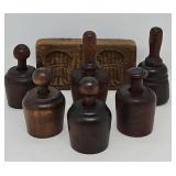 (7) Antique Wooden Butter Molds