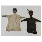 (2) Folk Art hand puppets