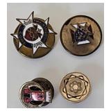 Enameled fraternal pins