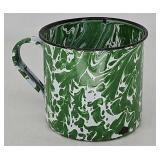 Green Swirl Chrysolite Graniteware Mug