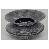 Antique Grey Mottled Agate Graniteware Cuspidor