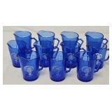 (11) Cobalt Blue Shirley Temple Creamers
