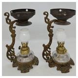 Pr Antique Cresolene Vapo Lamps