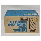(12) Libbey Crystal Swirl Tumblers, Factory Sealed