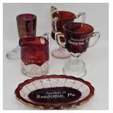 (5 pcs) Souvenir Ruby Flash Glassware