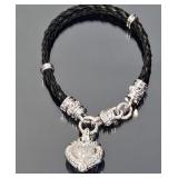 Judith Ripka Sterling Silver Heart Bracelet