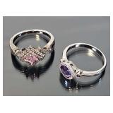 2 Designer Fine Sterling Silver Rings