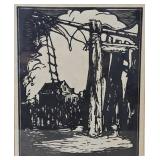 Donald Withrrstine"The Old Wharf" Woodblock Print