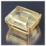 14k gold pendant w/Large Emerald Cut Aqua Marine