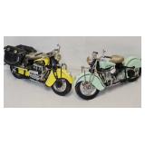 (2) 10" Tootsietoy Die Cast Indian Motorcycles