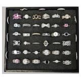 45 Designer Rings including Sterling Silver