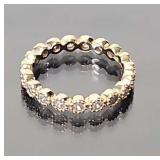 Gold on Sterling cz eternity band