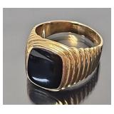 14kt gold and black onyx man