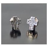 Sterling silver cross earrings