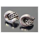 Airess Designer Puffy Sterling Silver Earrings