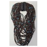 Turqouise beaded cluster necklace