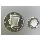 1993S Silver Proof Kennedy Half & Roosevelt Dime