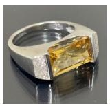 Sterling Silver & Citrine Ring