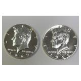 (2) 1969S Proof Kennedy 40% Silver Half Dollars