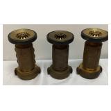(3) Vintage Brass 5" Fire Fighting Fog Nozzles
