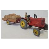 Dinky Toy Die Cast Massey Harris Tractor & Wagon