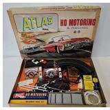 c1960 Atlas HO Motoring Slot Car Set w/2 Slot Cars