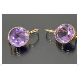 14k gold amethyst earrings