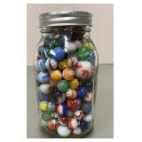 Quart Canning Jar Full of Vintage Marbles