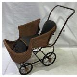 Antique Wicker Doll Carriage