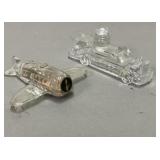 Airplane & Fire Engine Glass Candy Containers