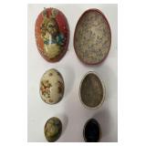German Paper Mache Nest of 3 Easter Eggs