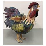 15" Hand Painted Metal Work Rooster