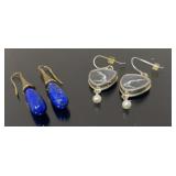 (2 Pr) Sterling Silver Earrings
