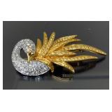 Designer Nolan Miller Rhinestone Bird Pin