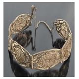 Sterling Six Panel Filigree Bracelet (17.4 gr)
