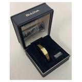 Ladies Boluva Diamond Dial Gold Tone Quartz