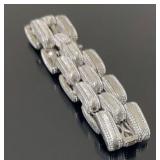 Judith Ripka Sterling heavy link bracelet