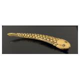 Netsuke- 5" carved bone fish