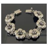 Sterling Silver floral bracelet
