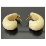 Ivory earrings w/14k gold posts