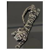 Designer rhinestone articulated tiger brooch