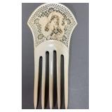 Chinese Ivory carved hair comb with dragon