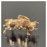 14k gold Bull charm