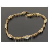 14k gold diamond and sapphire bracelet
