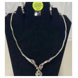 Sterling & Topaz Necklace and Earring Set