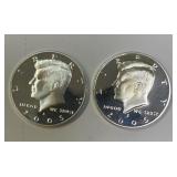(2) 2005S Silver Proof Kennedy Half Dollars