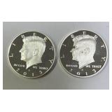 (2) 2013S Silver Proof Kennedy Half Dollars